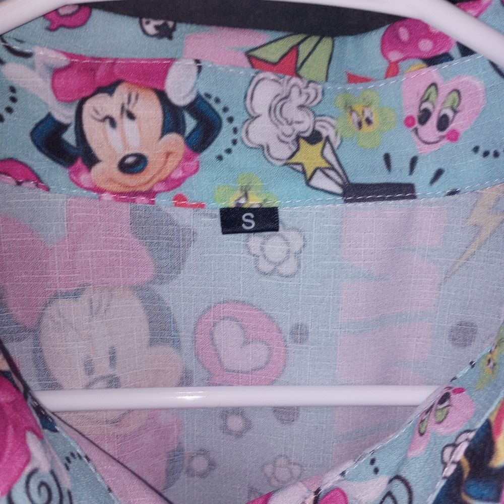 Minnie Mouse Pink Button Down Top Size Small EUC - Picture 3 of 8
